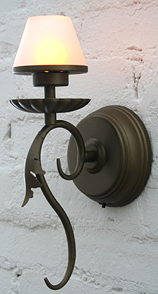 Antique Gold  Frosted Glass Battery  Wall Sconce
